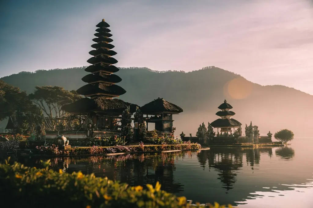 Pura Ulun Danu Beratan temple on the lake in Bali